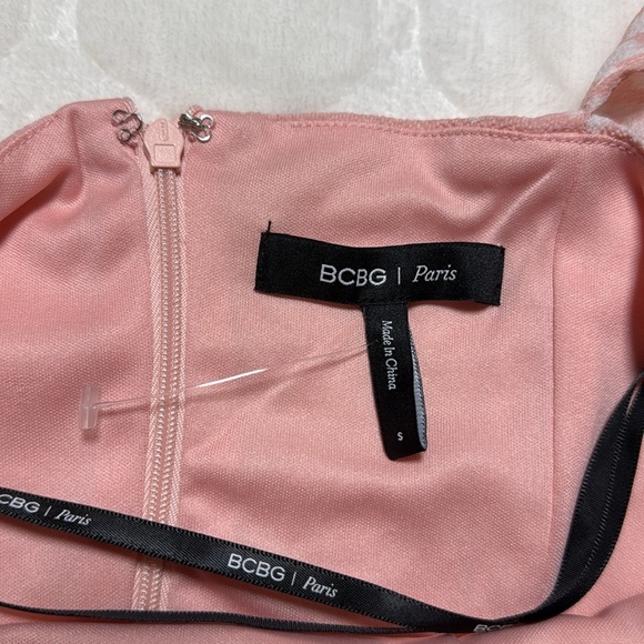 BCBG Paris Pink Ruffle Strap Midi Dress NWNT | Feminine Resort Brunch Boho Chic - Picture 8 of 11